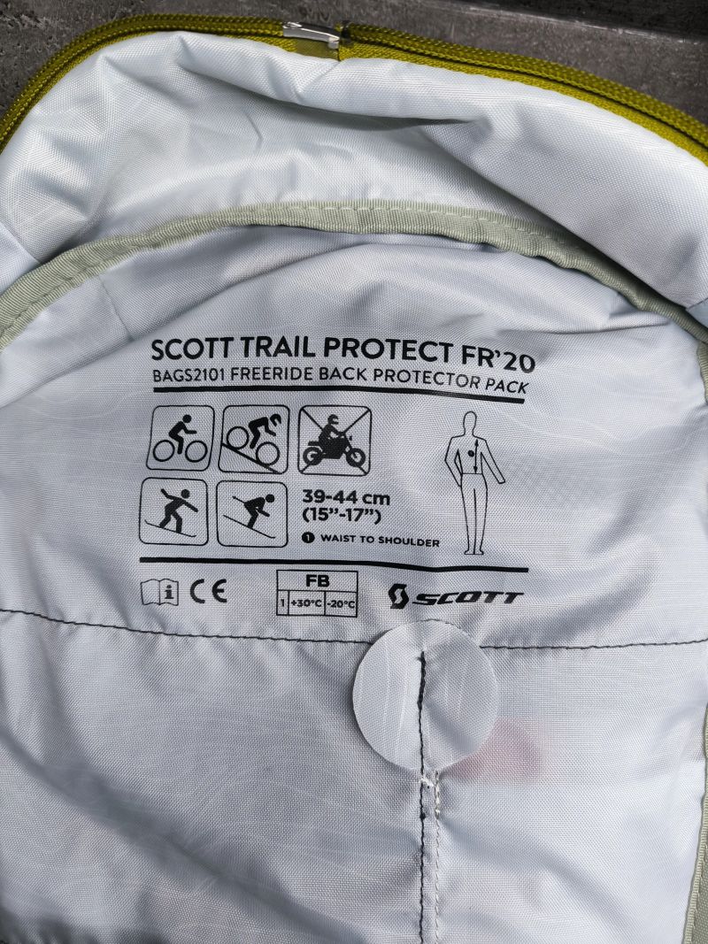 Nový batoh Scott Trail Protect 20 s integrovaným chráničem