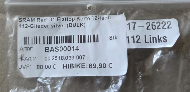 Nové řetězy Sram RED D1 Flattop - 112 článků + spojka PowerLock