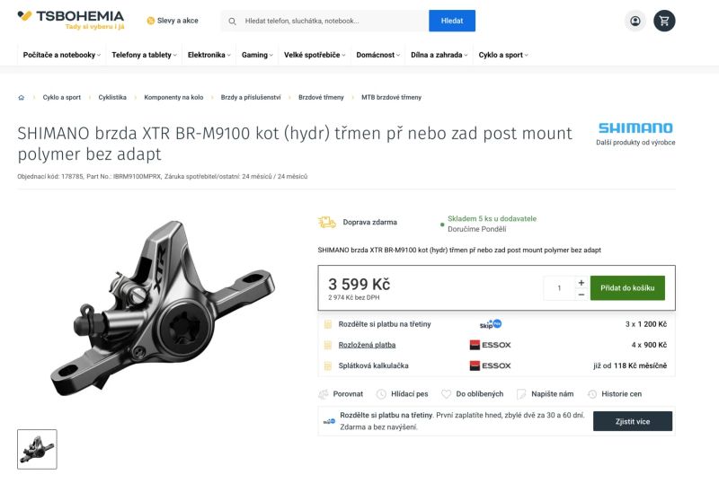 Třmen Shimano XTR BR-M9100