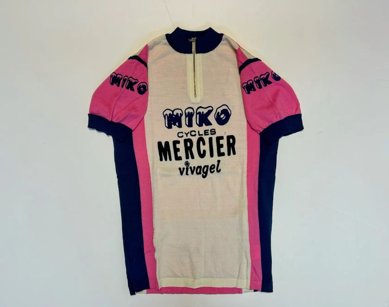 vintage vlněny pletený dres Bic Team Jacques Anquetil velikost L