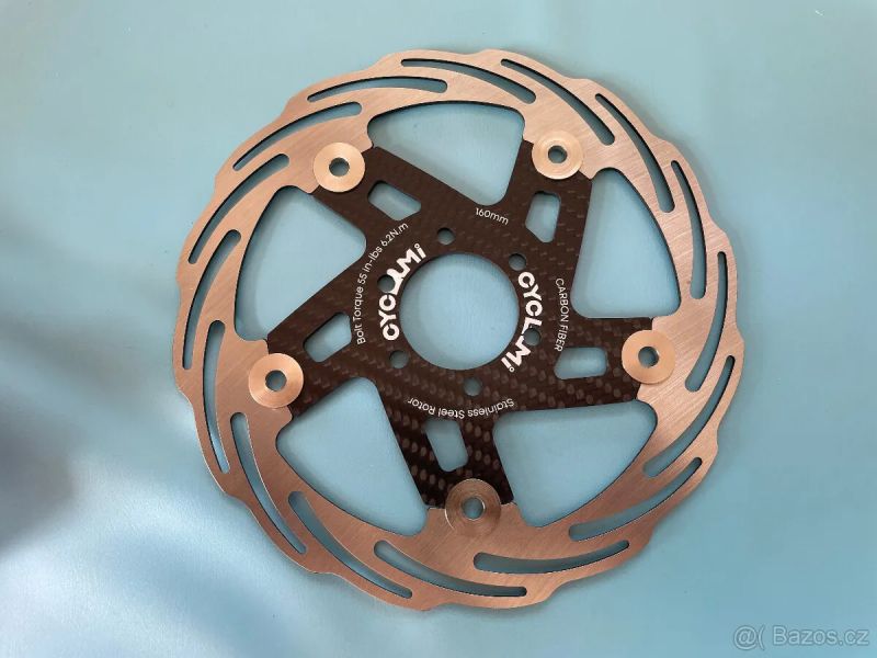 Brzdový kotouč 180 a 160 mm karbonový unašeč 6 děr