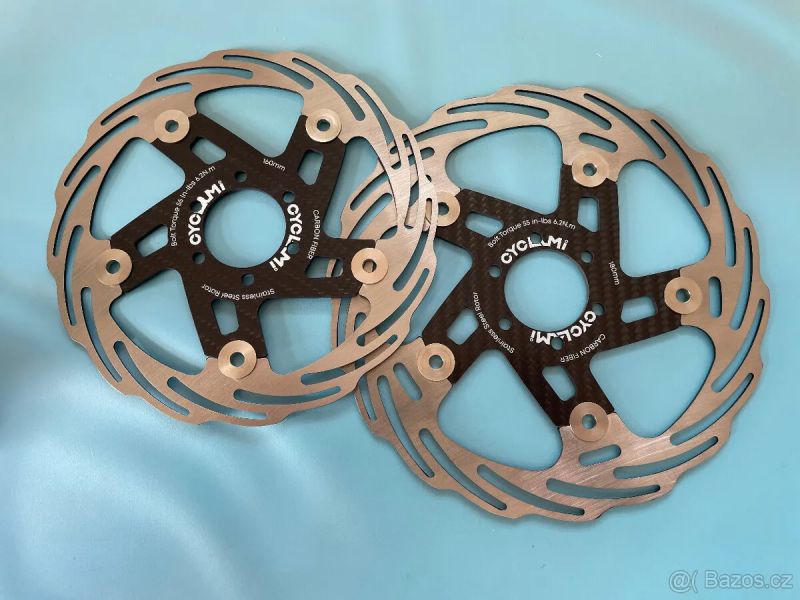 Brzdový kotouč 180 a 160 mm karbonový unašeč 6 děr