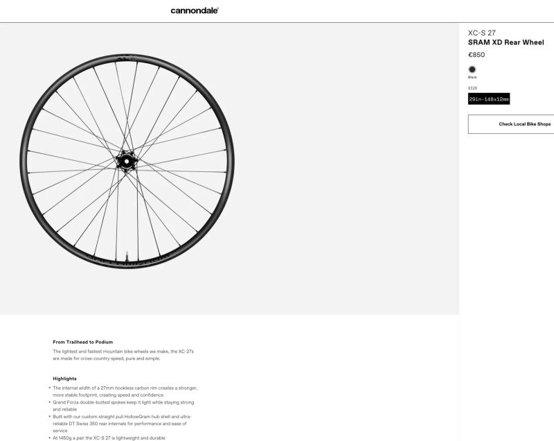 Cannondale Hollowgram XC S 27 XD - Lefty + DT swiss