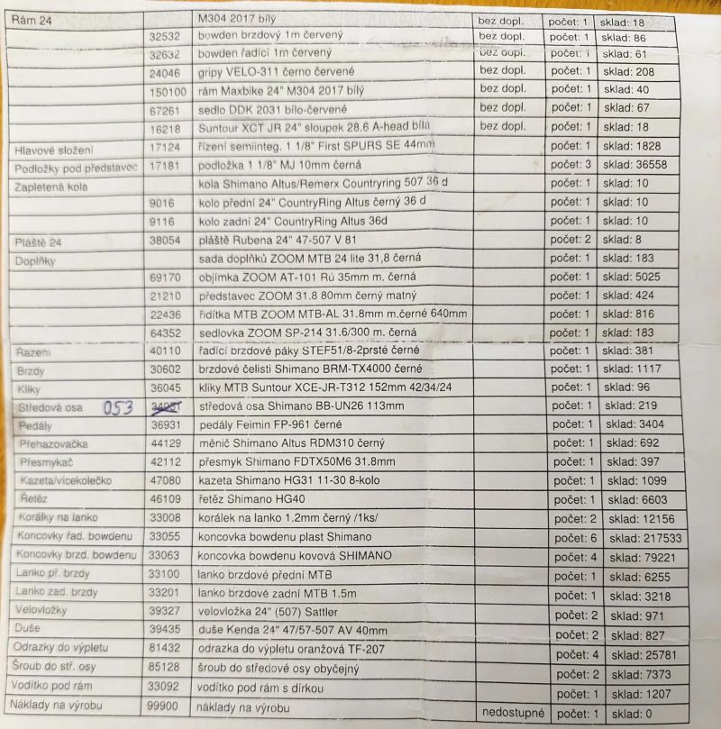 Dětské kolo Maxbike M304 velikost 24" PC 13.500,- kaček...