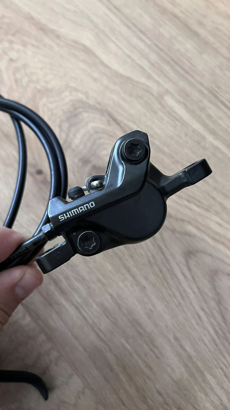 MTB kotoučové brzdy Shimano BR-MT500, páky BL-MT501 + kotouče 160 a 180 mm - POUŽITÉ