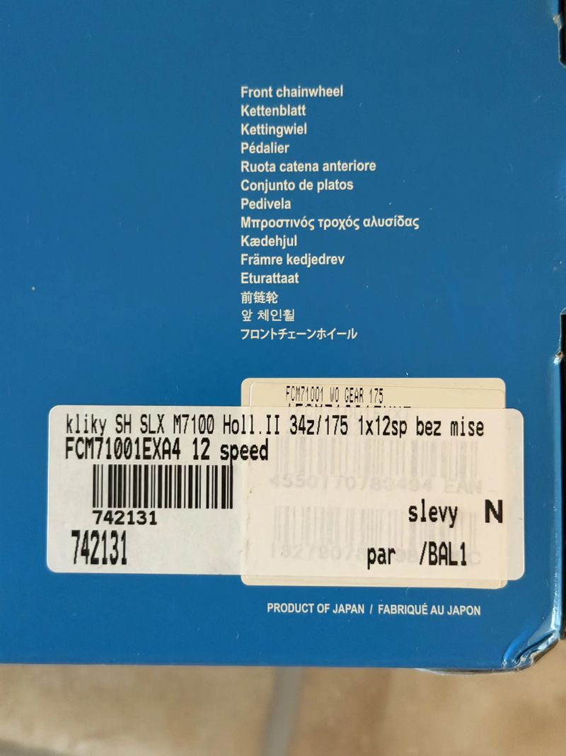 Prodám kliky SHIMANO SLX FC-M7100 34z, 175mm