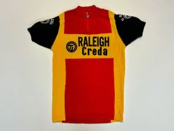 vintage vlněny pletený dres Raleigh Creda Team velikost L