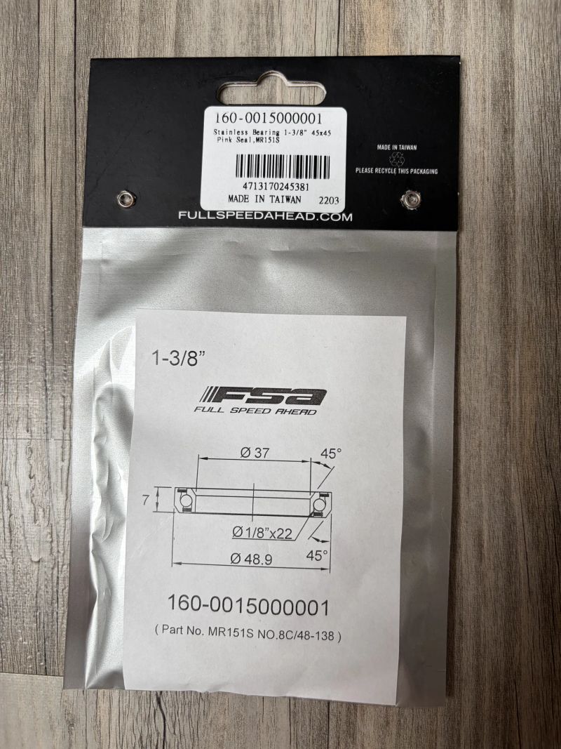 FSA ložisko hlavového složení NO.8C ACB 45x45 1-3/8