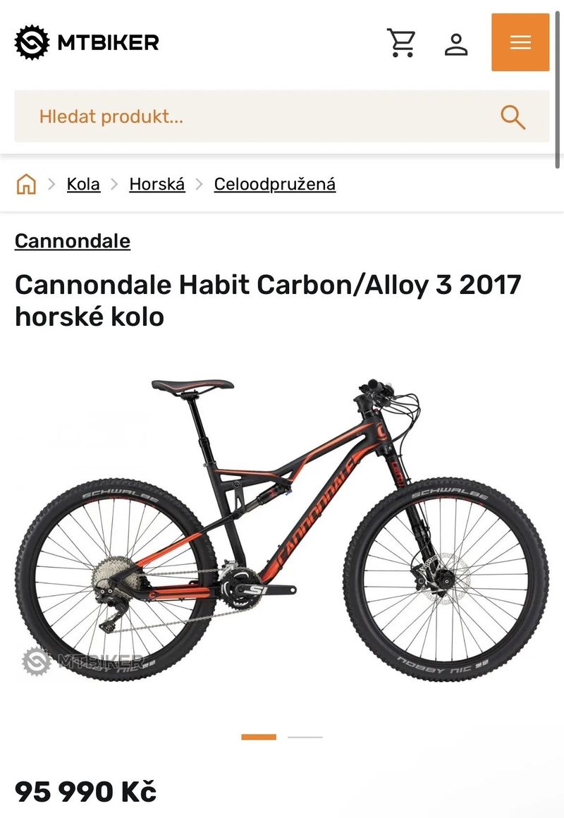 Cannondale Habit Karbonové celopero, Velikost M, 27.5"