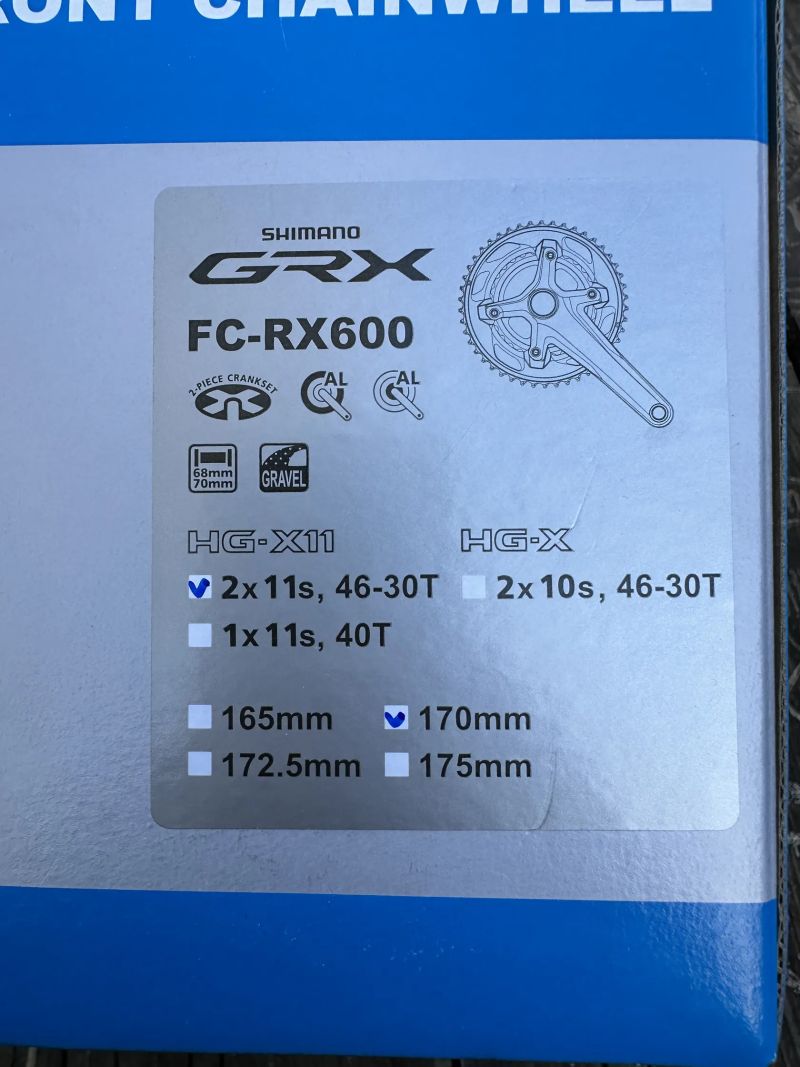 Shimano GRX dvouplacka subcompact 46/30 170mm