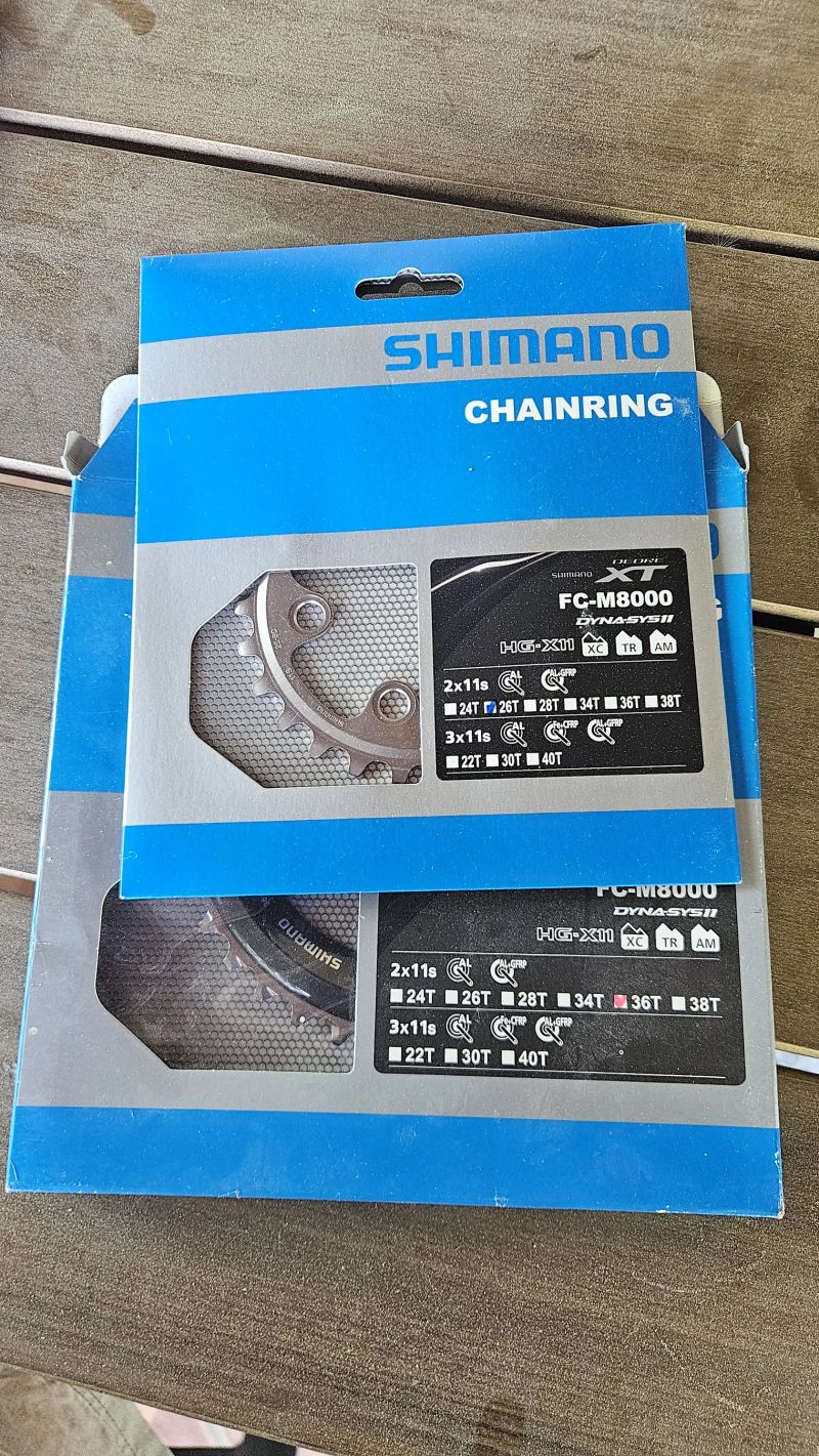 Převodníky 36-26 Shimano XT FC-M8000, pro 2-převodník