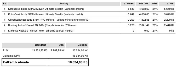 Sram Maven Ultimate komplet sada + disky + odvzduš. sada