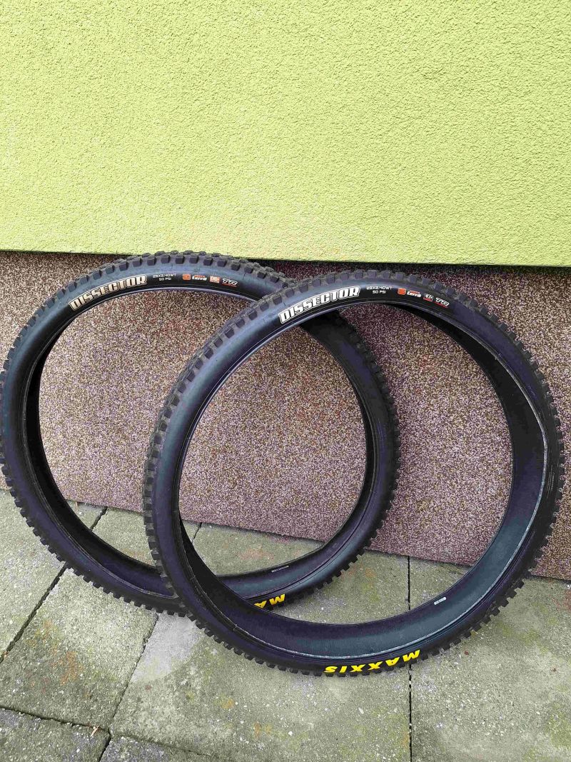 pláště Maxxis Dissector 29x2,4" WT 3CT EXO a EXO+ TR