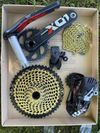 Kliky Sram X0 karbon, Přehazovačka X0 Eagle AXS, kazeta XX1, řetěz XX1, ovládací páčka SramAXSRocker