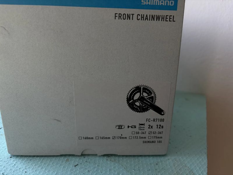Kliky Shimano 105, FC-R7100, 2x12s 52/36z 170mm