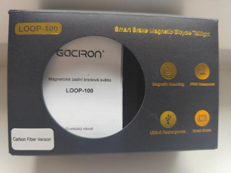 Gaciron Loop 100 Carbon - chytré zadní světlo 