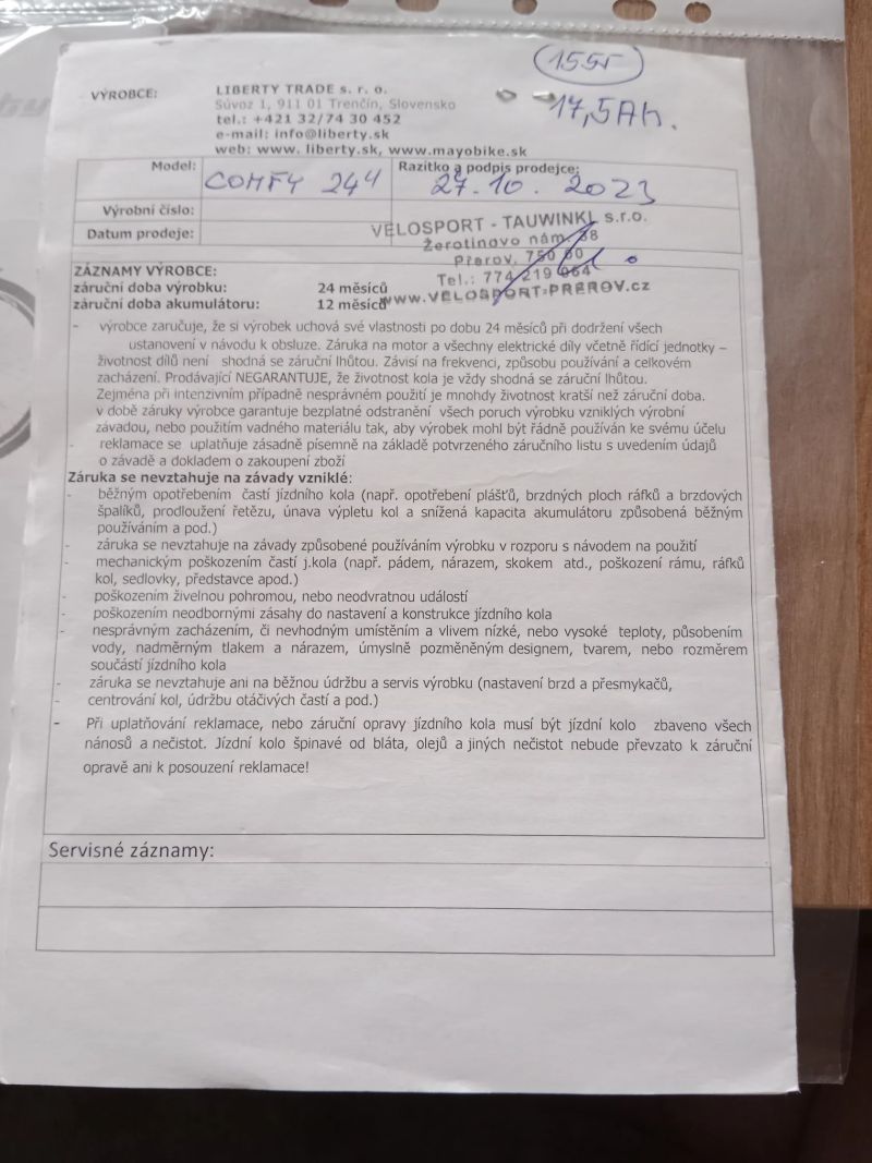Prodám elektro tříkolku pro seniory.