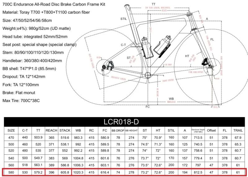 Závodní silniční kolo LightCarbon LCR018-D