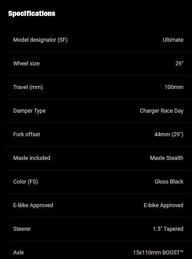 Rock Shox SID SL Ultimate 100mm