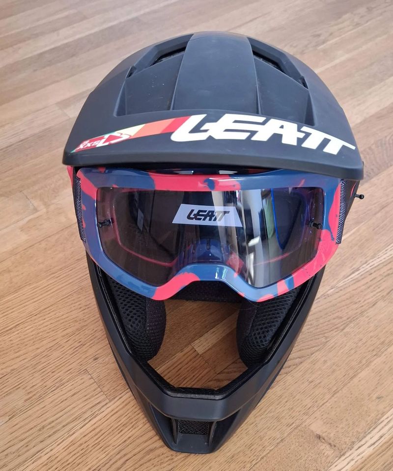 Dětská integrální helma LEATT MTB 1.0 GRAVITY JUNIOR vel. XXS (51-52cm) s brýlemi FOX
