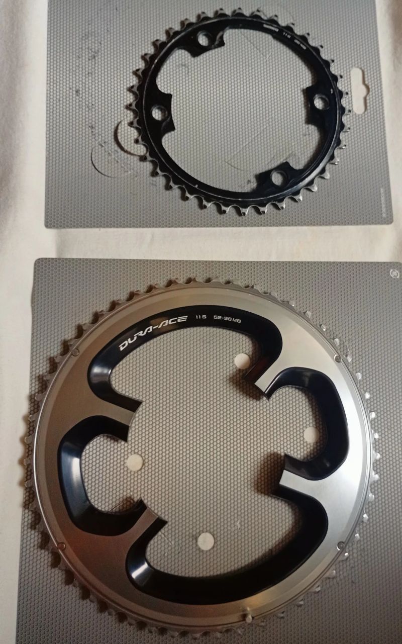 Převodníky Dura Ace 11.sp 52/36 a převodník 53z 10sp. 