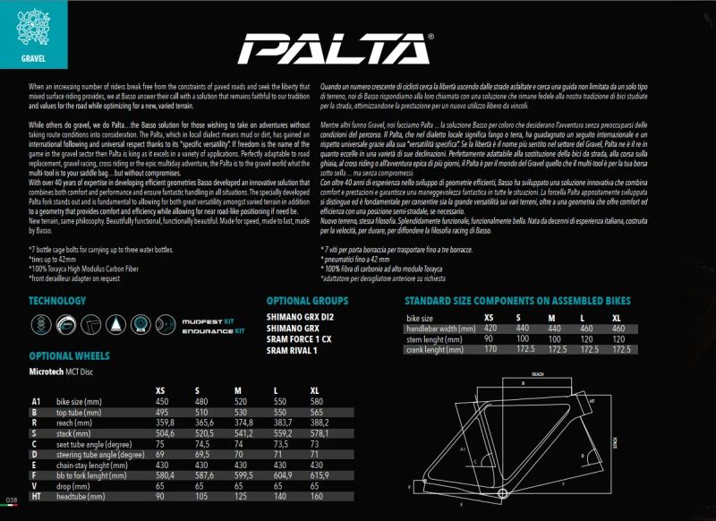 Basso Palta (Custom build, velikost L) – GRX Di2 – 8,6 kg – Roval Terra CLX II / Microtech