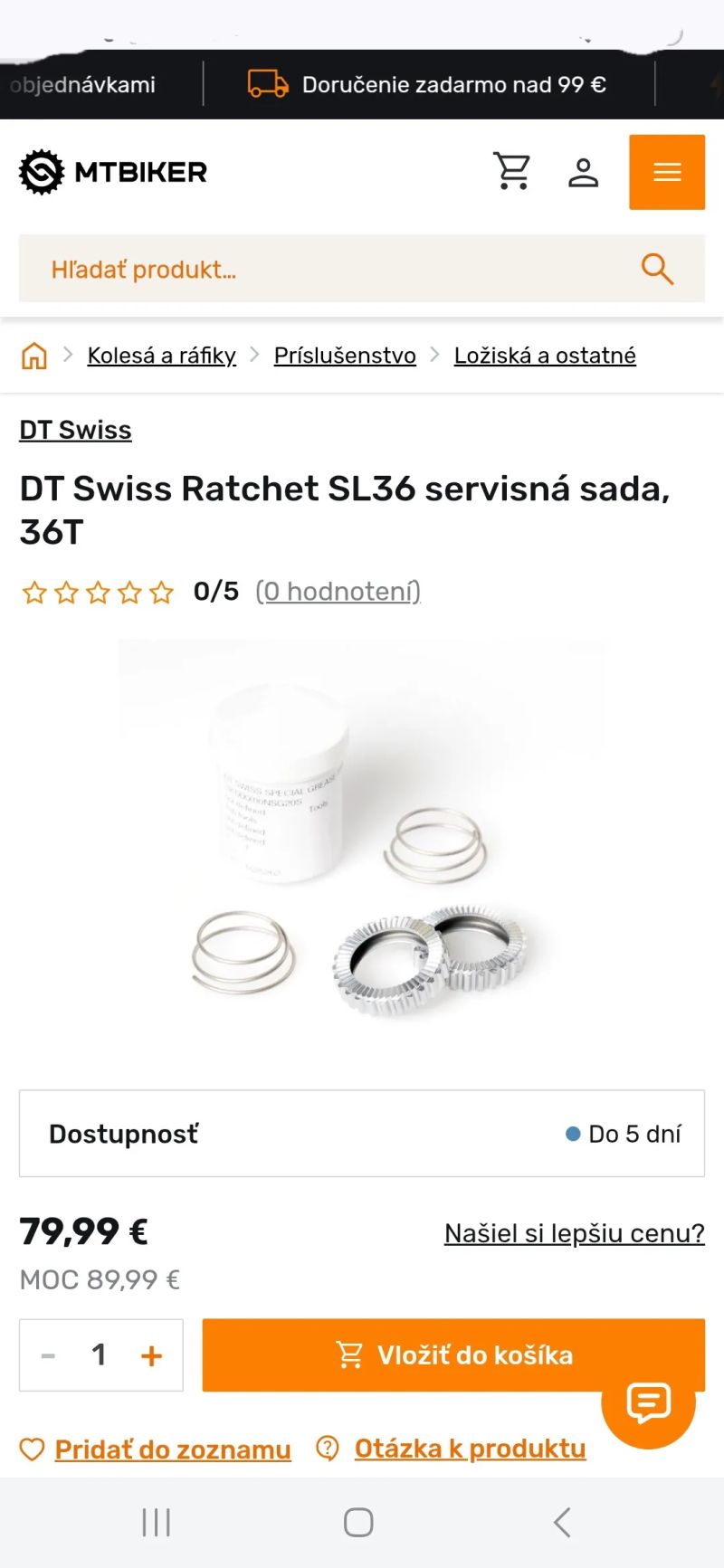 Nový DT Swiss Ratchet 36T SL