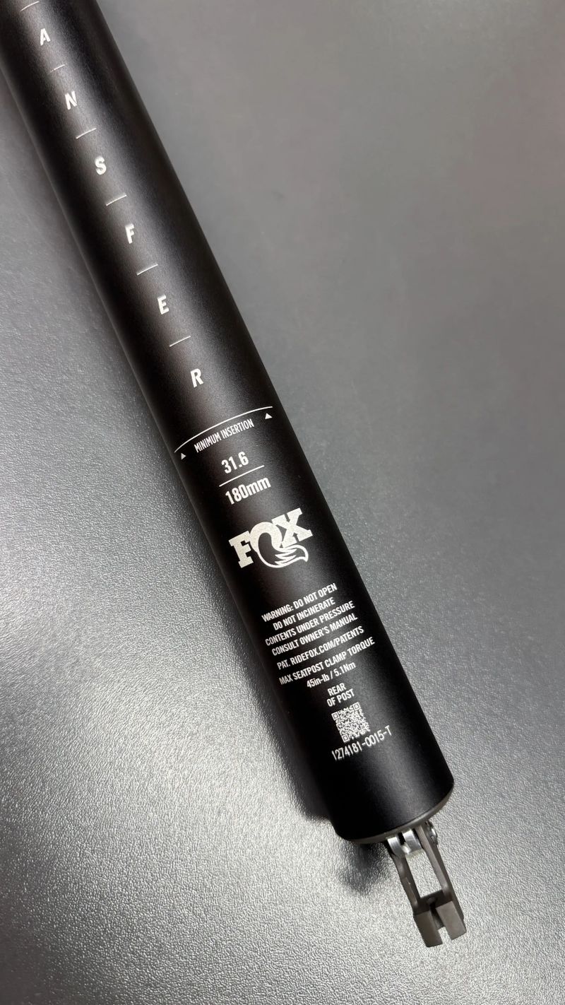 Teleskopická Sedlovka Fox Transfer Kashima 31,6mm, zdvih 180mm 