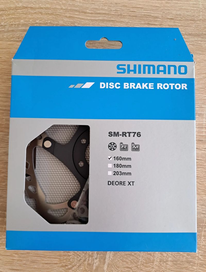 Brzdový kotouč 160 mm Shimano DEORE/XT SM-RT76, 6děr, včetně šroubů