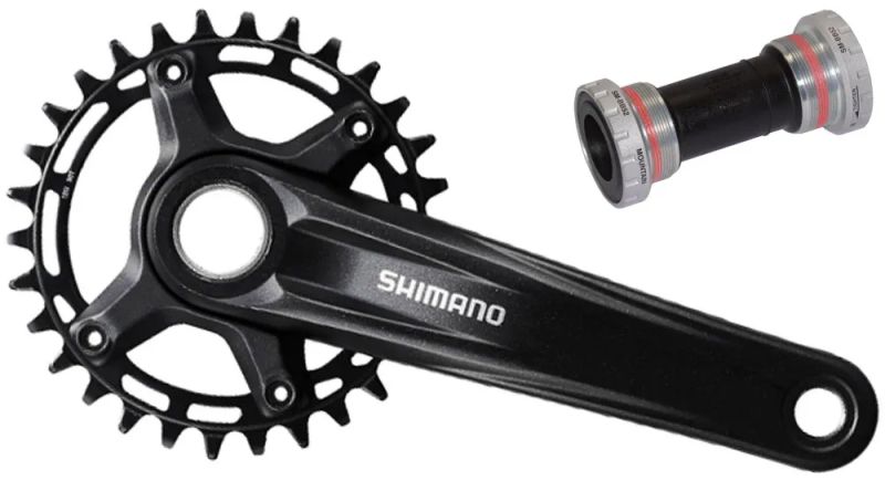 NOVÉ nepoužité kliky Shimano FC-MT510-1 12-speed s převodníkem 34z. včetně středového složení BSA