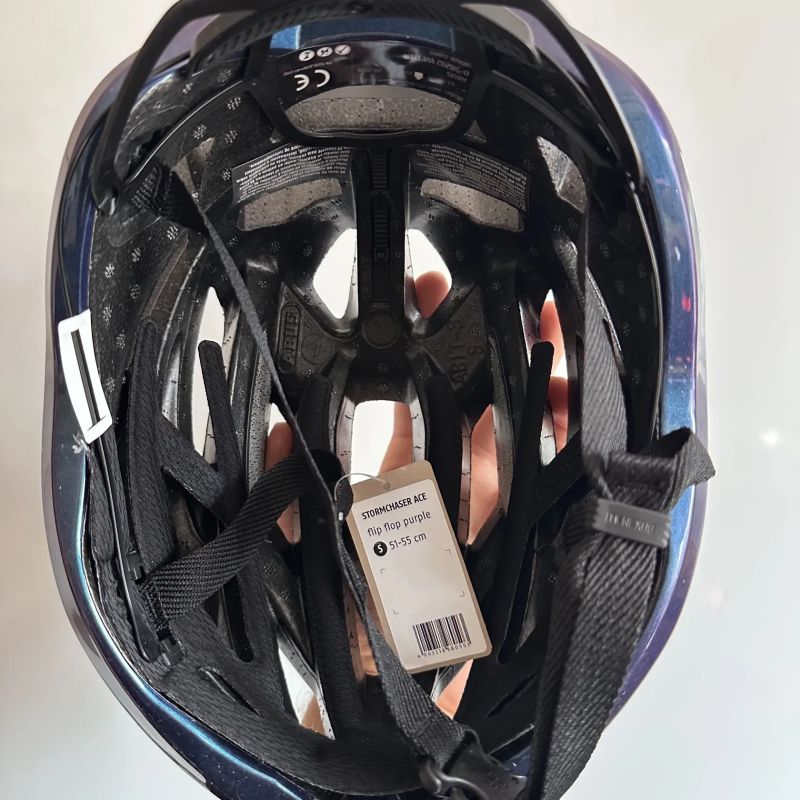 Cyklistická helma ABUS StormChaser ACE flip flop purple vel. S