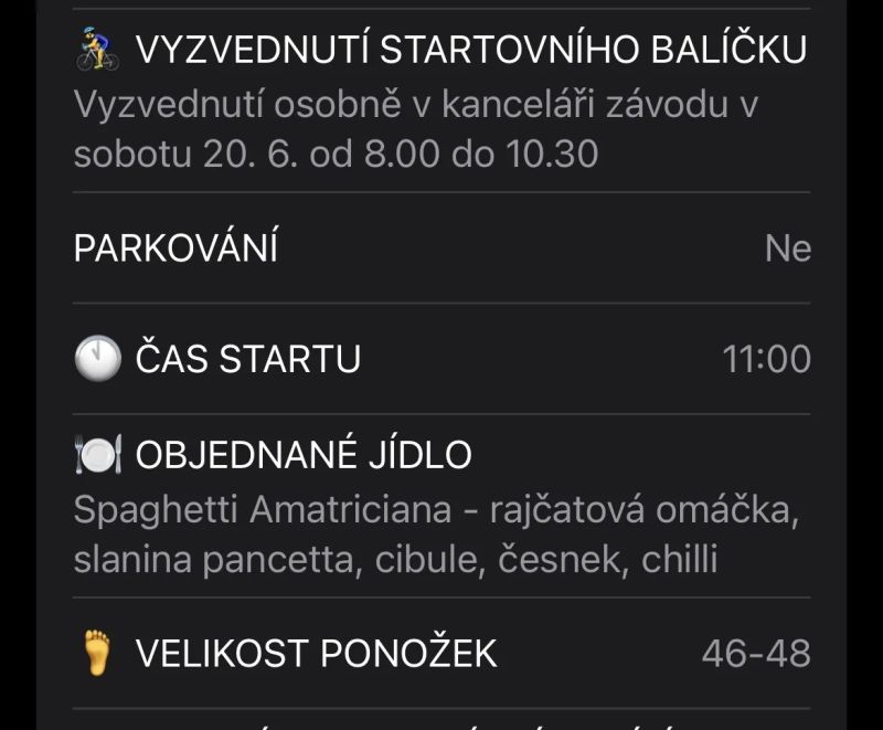 Startovne letape dlouha trasa 20.6. 2026