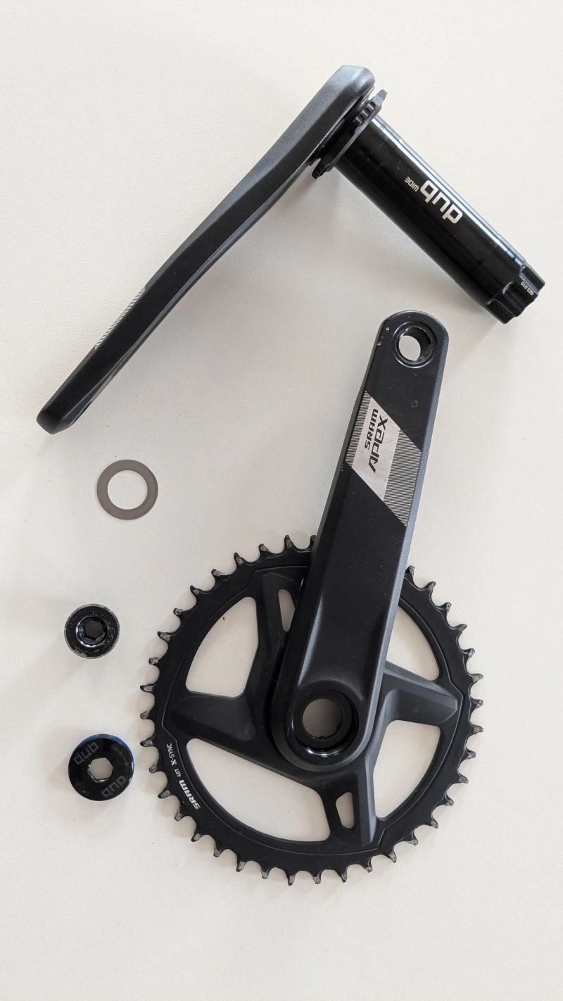 Kliky jednoplacky Gravel Sram Apex BB30 46z + Sram Apex 1 DUB wide 40z + FSA Gossamer 40z