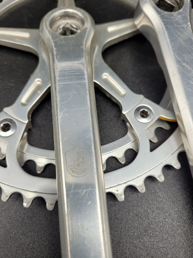 Kliky Campagnolo Super Record bez prolisu, 1987, délka 172.5mm, 53/43