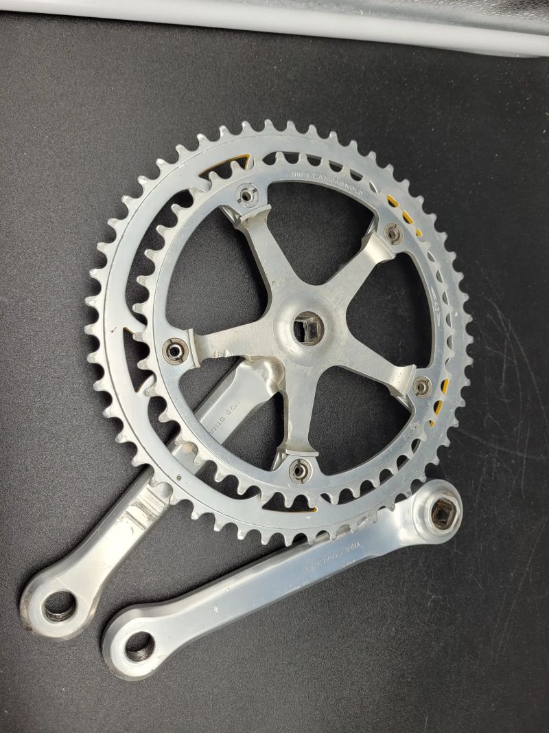 Kliky Campagnolo Super Record bez prolisu, 1987, délka 172.5mm, 53/43