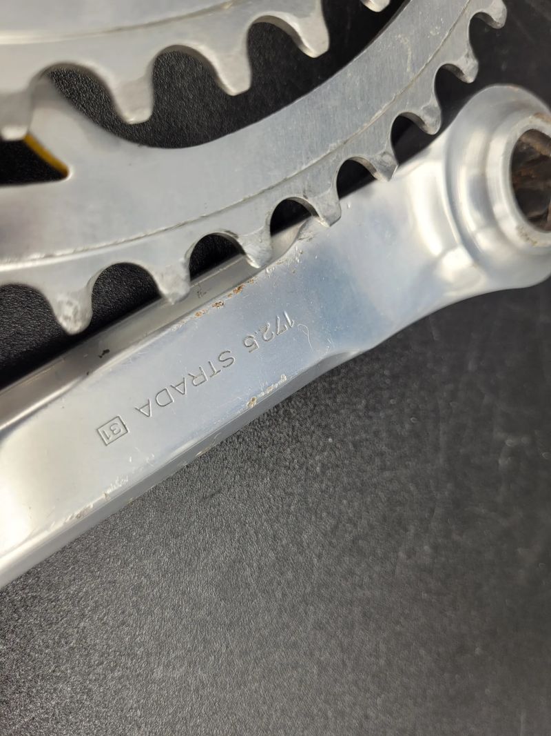 Kliky Campagnolo Super Record bez prolisu, 1987, délka 172.5mm, 53/43