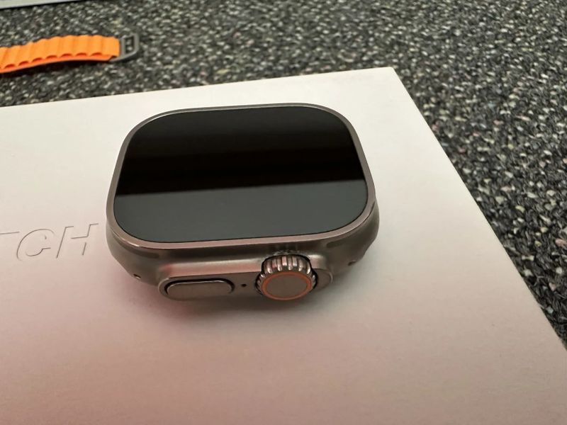 Apple watch ultra titanium case orange alpine loop