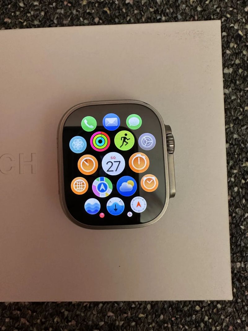 Apple watch ultra titanium case orange alpine loop