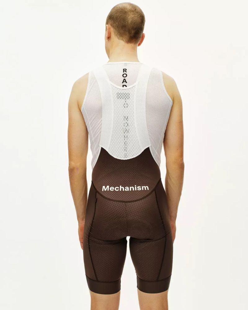 Cyklistické kraťasy Pas Normal Studios Mechanism Bibs Light Brown L