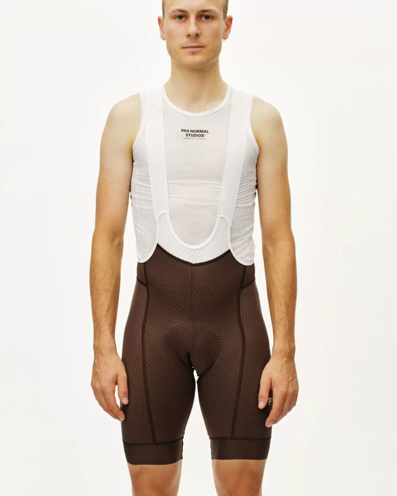 Cyklistické kraťasy Pas Normal Studios Mechanism Bibs Light Brown L