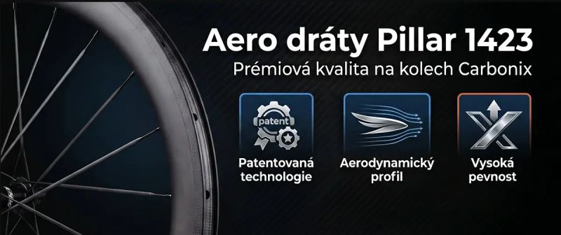 💸 DOSTUPNÁ – Silniční karbonová kola Carbonix ENTRY 50 | ocelové dráty Pillar | disc | 1510 g