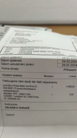 Prodám Wattmetr Sram Rival D1 DUB WIDE 175