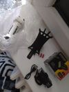 Predstavec na silniční kolo Pells bílý 31,8/100mm+nové světlo, krytky, držák na mobil 