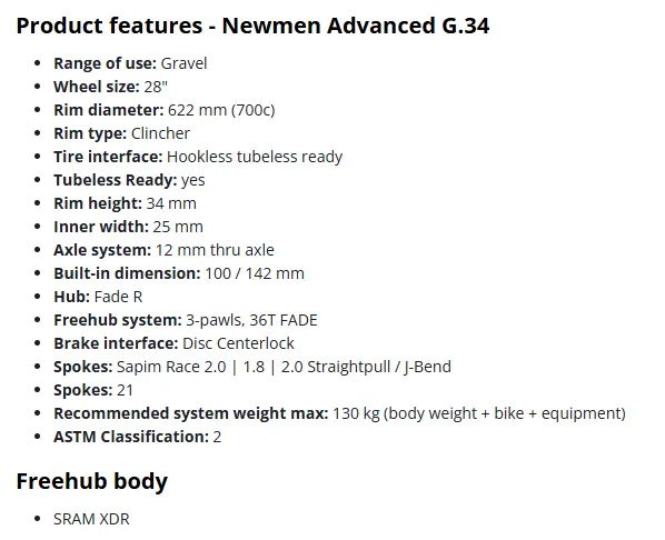 Gravel kola Newmen Advanced G.34 (SRAM XDR)