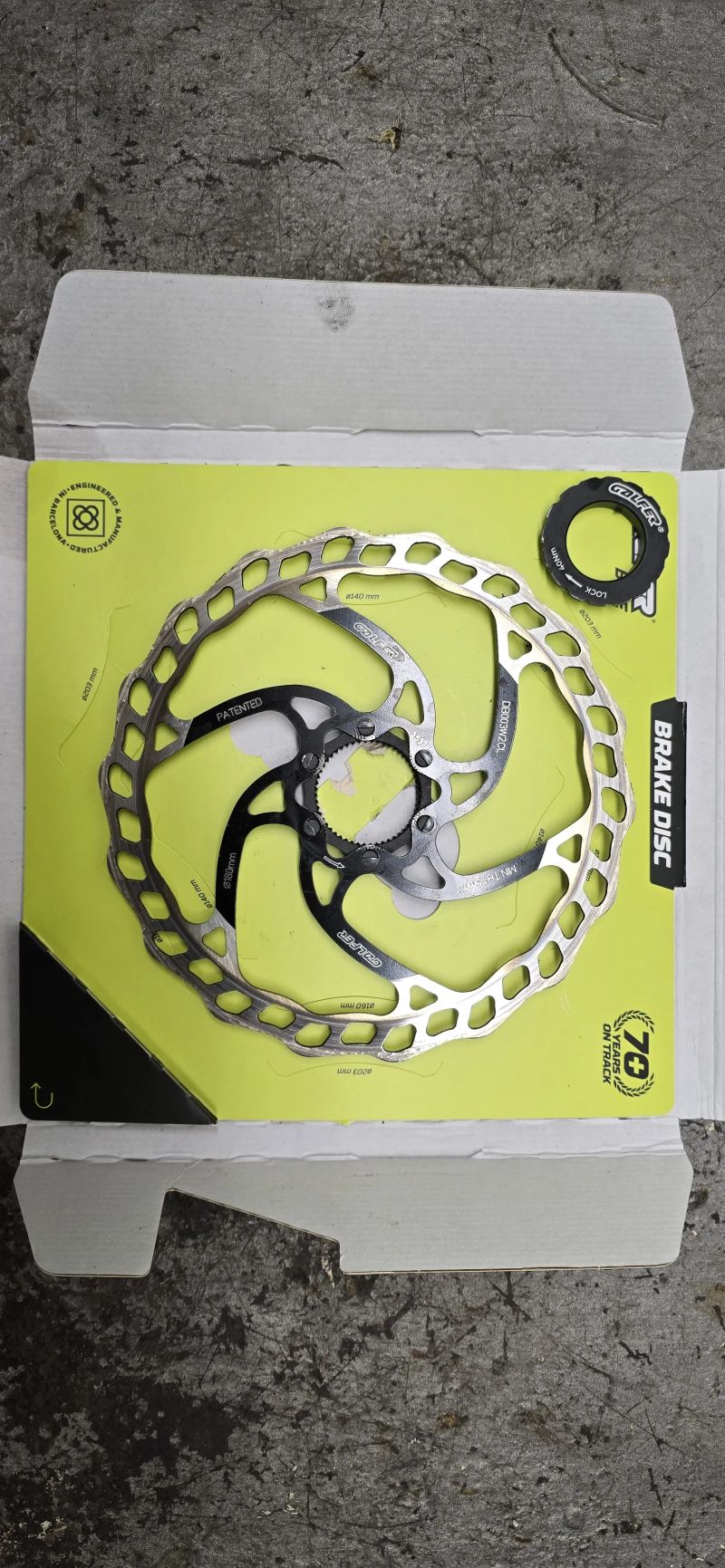 Kotouč Galfer DB003W2CL Fixed Wave - 180 mm, brzdový, CenterLock, stříbrno-černá