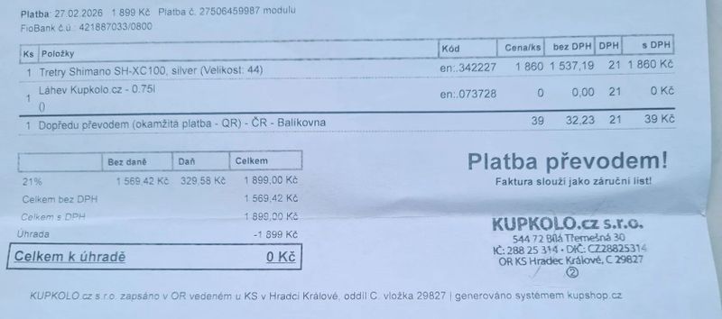 Prodám Tretry Shimano SH-XC100, silver, vel. 44
