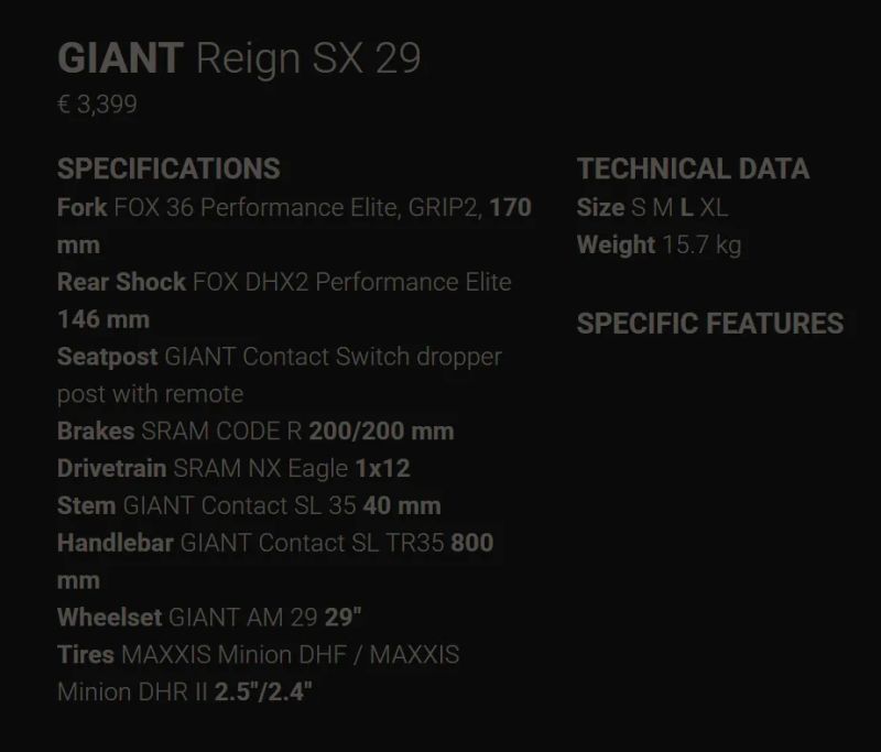 Giant Reign SX