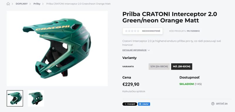 CRATONI INTERCEPTOR 2.0 fullface helma integrála, nová