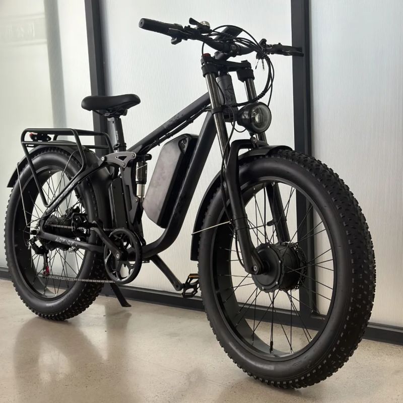 Nové 2x1000W celoodpružené elektro-fatbike (48V 25Ah, AWD)