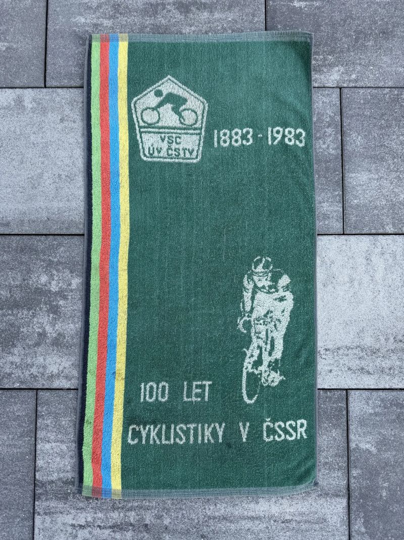 Dobový ručník 100 LET CYKLISTIKY V ČSSR ( 1883 - 1983 )